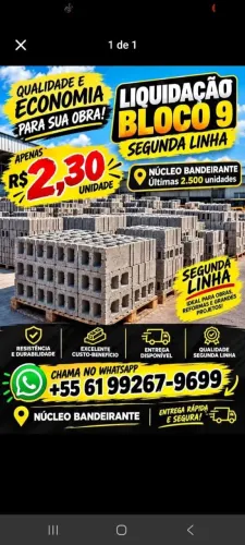 Vendo bloco 9 barato 2.3 und  . So tenho 1mil und
