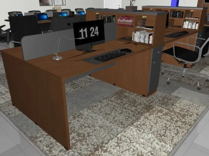 Estação Top Work Home Office  16 Tomadas. L320cm x P130cm x A104cm. 