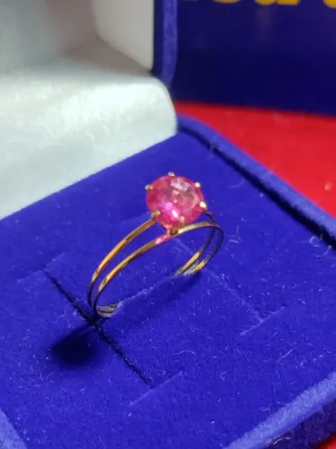Solitário 15 Anos Namoro Ouro 18 Kilates Peso 1.09 Grama Maciço Pedra Zircônia 5 mm Todas 