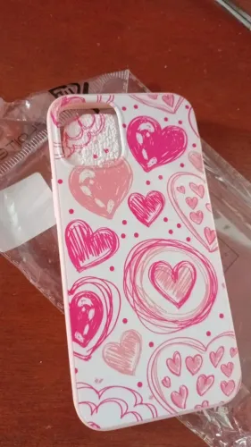 "Capa Nova iPhone 12 / 12 Pro Feminina Corações Rosa"  - Pra sair Logo!!