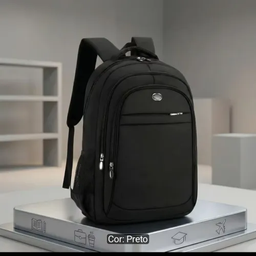 Mochila Preta Executiva - Prática, Espaçosa e Versátil