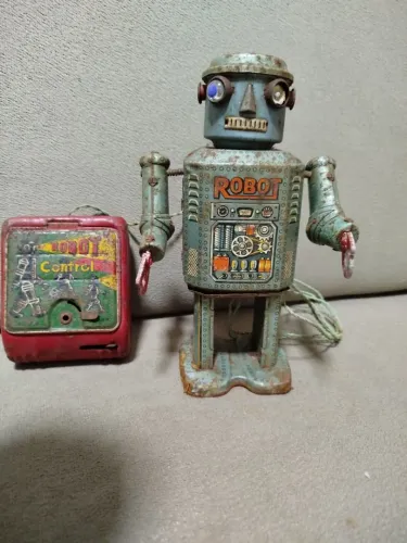 Raro Robô de Lata R-35 Japonês Anos 50 - Colecionismo Antigo