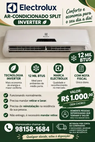 Ar condicionado Eletrolux inverter 12mil btus