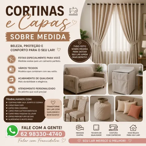 Cortinas e capas sobre medida