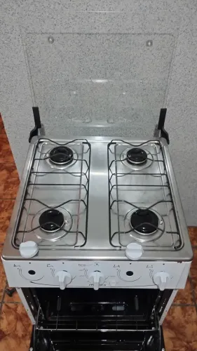 Fogão atlas Mônaco Glass 4 bocas mesa inox