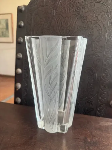 Vaso de Cristal Francês J.G. Durand Sogaro Facetado Pesado 2,1 kg 22cm