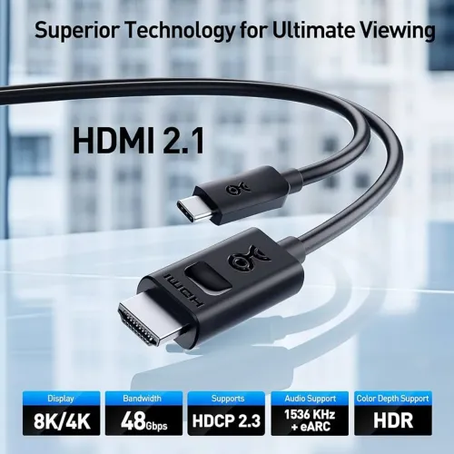 Cabo Thunderbolt 5 usb-c para hdmi 2.1 Cable Matters 4k 240hz HDR ou 8k 60hz HDR
