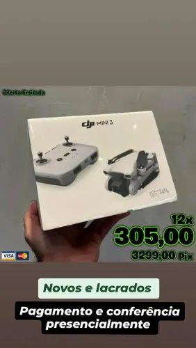 Drone DJI Mini 3 Standart ( Novos/ Lacrados) Em até 18X 
