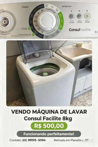 Máquina de lavar roupa Consul 8kg