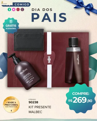 ? Kit Presente Malbec O Boticário + Carteira Masculina Original