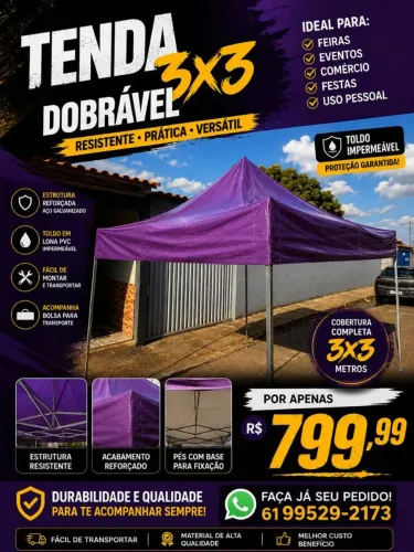Tenda 3x3 ótimo estado de conservação.