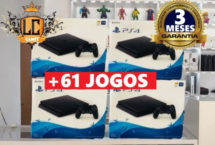 PS4 SLIM 1TB COM: GARANTIA O3 MES + 71 JOGOS + BRINDES I LOJA FISICA