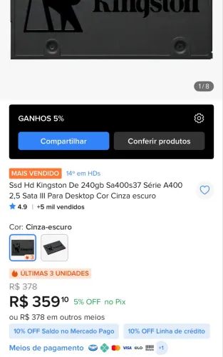 SSD 240Gb (Lacrado)