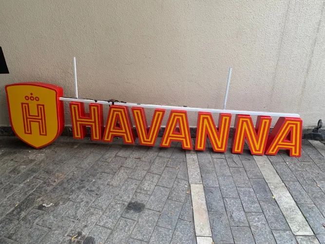 Luminoso placa decorativa Havana café