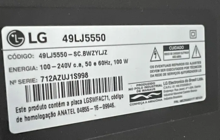Tv LG 49 para retirar peças