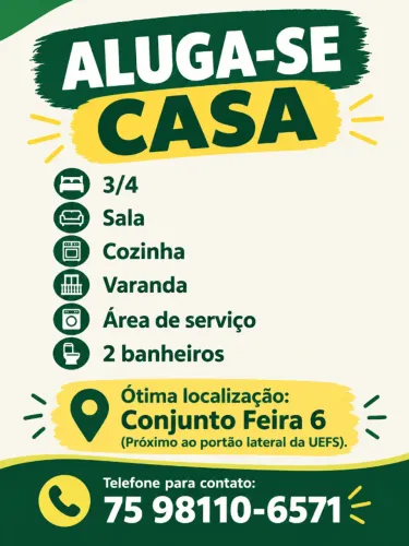 ALUGA-SE CASA NO FEIRA 6