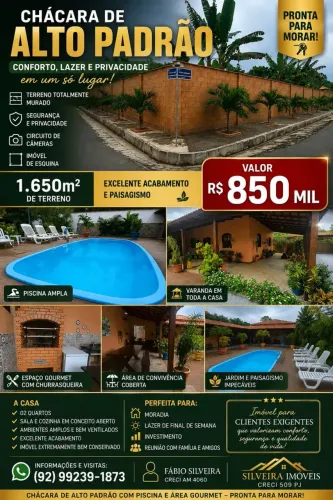 CHÁCARA DE ALTO PADRÃO COM PISCINA - 1.650m² | PRONTA PARA MORAR