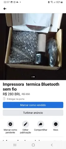 impressora térmica Bluetooth mobile printer sem fio