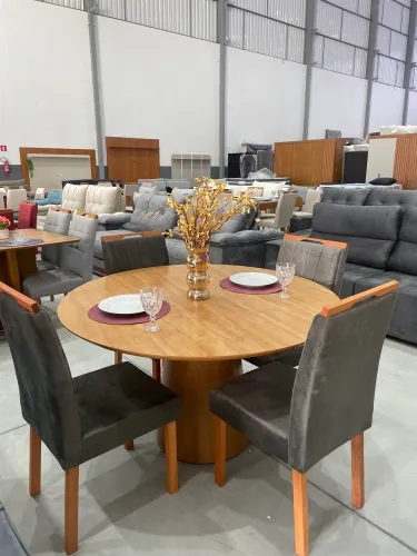 Mesa De Jantar Redonda Com 4 Cadeiras