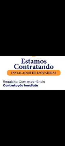 Vaga de instador montador de esquadrias