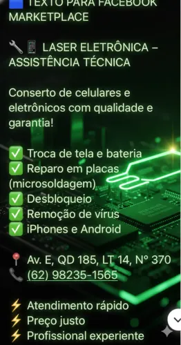 Reparo de celulares e eletrônica em Geral.