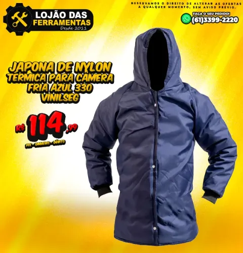 Japona de Nylon Térmica Para Câmera Fria Azul 330 Vinilseg
