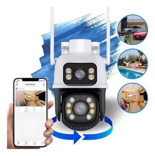 Câmera Segurança Ip A28 App Icsee Prova D'agua Lente Dupla
