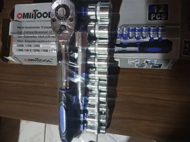 Kit de ferramentas 12 peças 1/2" reversível 10 11 12 13 14 15 17 19 21 22mm