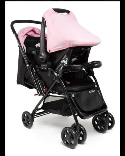 Vendo Carrinho Com Bebê Conforto<br>Cadeirinha De Descanso e Balanço Vibra Toca Semi