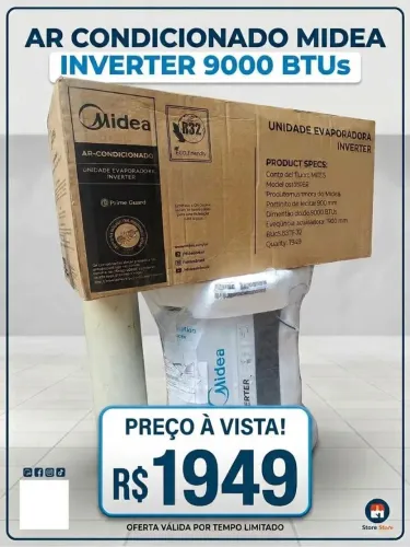AR CONDIC. MIDEA INVERTER 9000 BTUS.