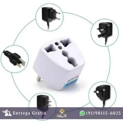 Adaptador de Tomada Universal Uk Us Ue Au para 2 Pinos Redondos Brasil *ENTREGA GRÁTIS*