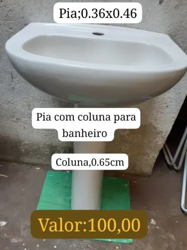 Pia banheiro com coluna! Aceito proposta