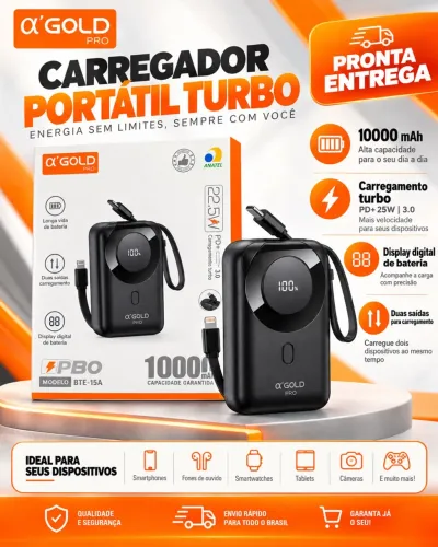 CARREGADOR PORTÁTIL 10.000w turbo