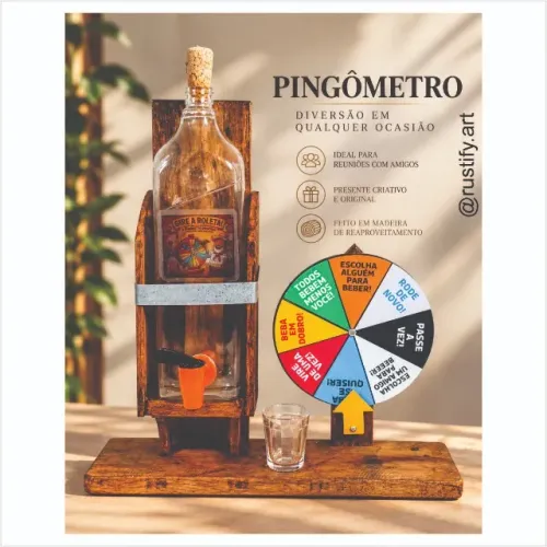 Pingômetro Artesanal em Madeira Reciclada - Exclusividade, Rusticidade e Estilo Brasileiro
