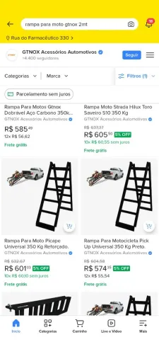 Rampa para moto gtnox 2mt dobrável 3parte dispenso curiosos