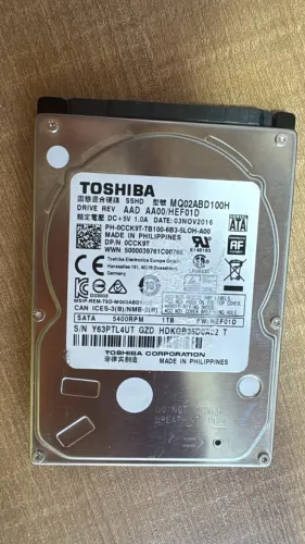SSHD Toshiba 1TB SATA 2.5" para Notebook - MQ02ABD100H