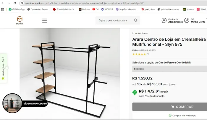 Arara em metalon para centro de loja
