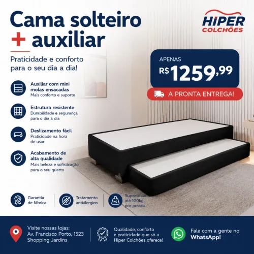 Cama auxiliar solteiro