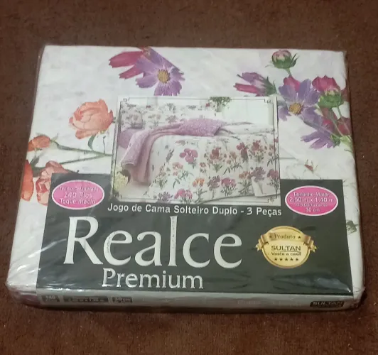 Jogo de Cama Solteiro Duplo(3 peças) da linha Realce Premium