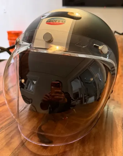 Capacete Bieffe preto Fosco Old School TAM 60