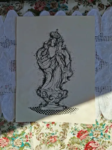 bra é um desenho a bico de pena ou serigrafia do artista brasileiro Darcy Penteado, 1973