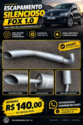 Escapamento silencioso fox 1.0