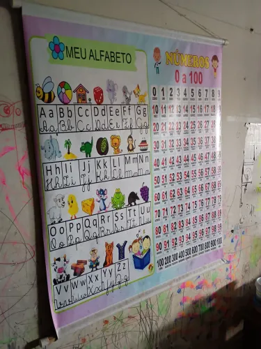 Cartaz pedagógico para alfabetização de crianças