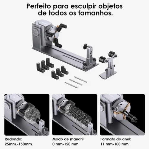 Mandril Rotativo AlgoLaser para Gravação a Laser