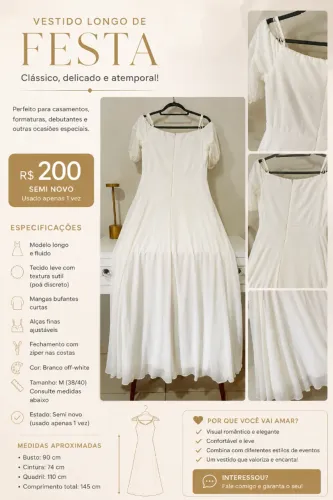 Vestido longo de festa