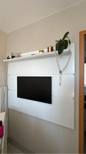Painel de tv branco laqueado