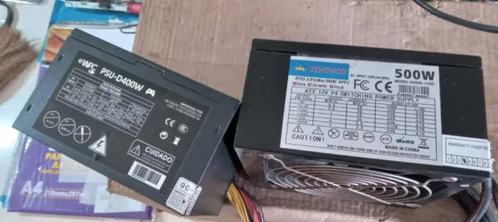 02 UNIDADES Fonte atx  500 w  e  PSU D 400 W pra reparo ou retida de componente 