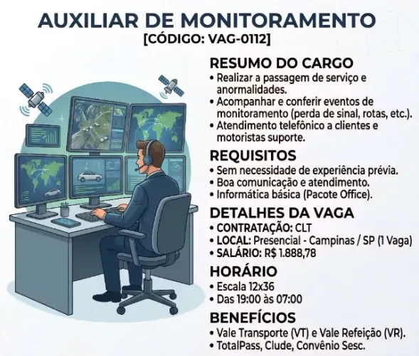Auxiliar de Monitoramento