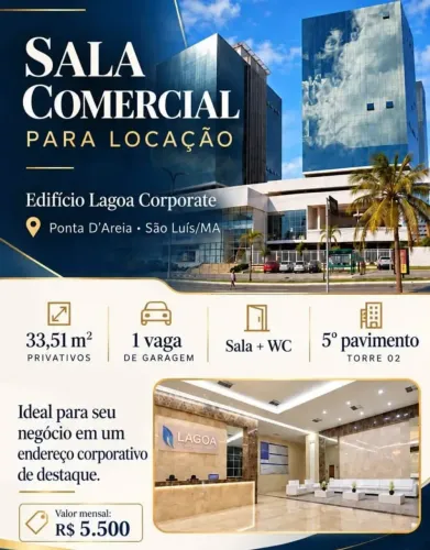 SALA COMERCIAL PARA LOCAÇÃO | LAGOA CORPORATE R$ 5.500,00 33m
