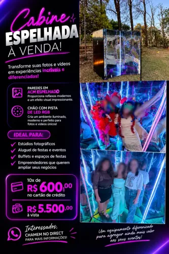 Vendo cabine espelhada para fotos e vídeos